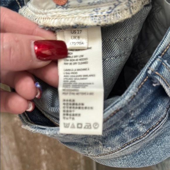 We The Free Blue button fly Denim cut off Shorts - Picture 11 of 12